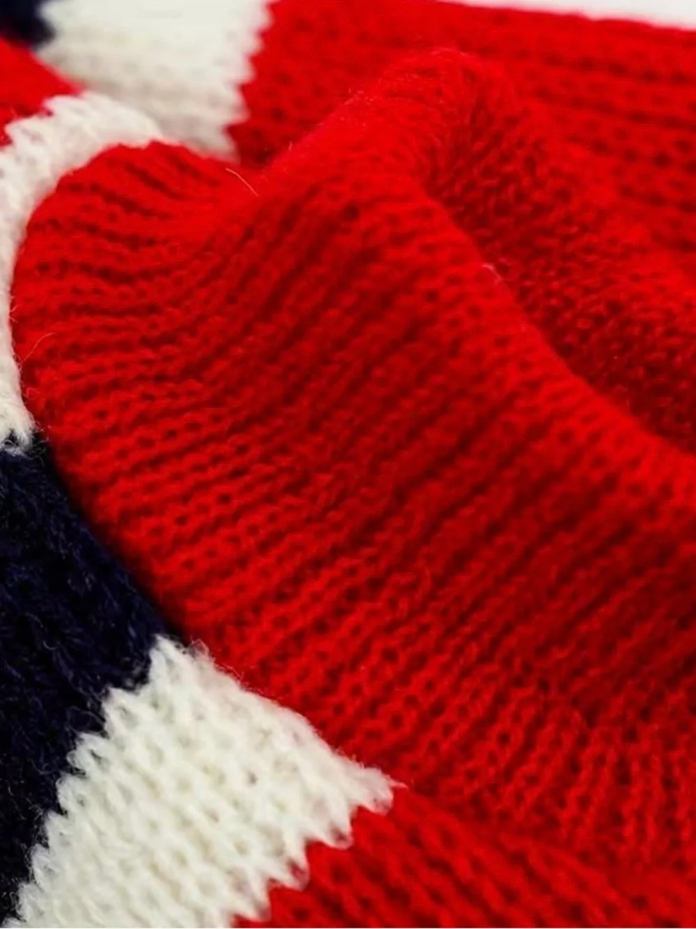 Red Striped Knit Dog Sweater
